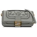 Fendi Gray Embroidered Lace Baguette Chain