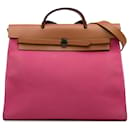 Hermes Pink Toile Herbag Zip 39 - Hermès