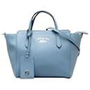 Bolso satchel mini swing azul de Gucci