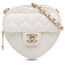 Chanel White Mini CC in Love Heart Crossbody