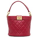 Chanel Red Calfskin Boy Bucket Bag