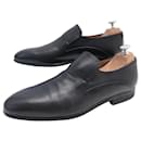 BERLUTI SHOES PERFORATED MOCCASINS 2063 10 44 BLACK LEATHER LOAFERS SHOES - Berluti