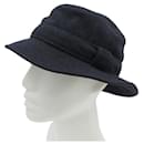 HERMES BOB HAT IN NAVY BLUE FLANNEL SIZE 55 NAYVY BLUE FLANNEL HAT - Hermès