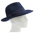 NEW HERMES HAT IN NIGHT BLUE RABBIT AND HARE FELT 55 NEW FELT HAT - Hermès
