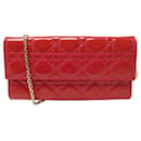 BORSA A MANO CHRISTIAN DIOR LADY WOC POUCH IN PELLE CANNAGE ROSSA - Christian Dior
