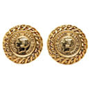 Chanel Mademoiselle Round Clip On Earrings Earrings Metal in Good condition