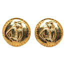 Chanel Mademoiselle Round Clip On Earrings Metal Earrings in Excellent condition