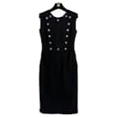 Neues Paris / Dallas CC Stars Black Tweed Kleid - Chanel