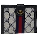 GUCCI GG Supreme Sherry Line Wallet PVC Red Navy Auth yk11479 - Gucci