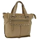 CELINE Hand Bag Leather Beige Auth bs13273 - Céline
