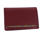 BURBERRY Bifold Wallet Leather Red Auth ep3881 - Burberry