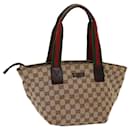 GUCCI GG Canvas Web Sherry Line Hand Bag Beige Red Green 131228 auth 69952 - Gucci
