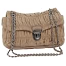 PRADA Chain Shoulder Bag Leather Beige Auth bs13272 - Prada