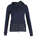 Moncler Maglia Down Cardigan in Navy Blue Polyester