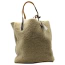 Marni Shearling-Panelled Tote Bag in Beige Suede