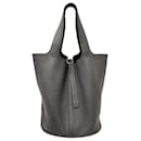 Hermès Picotin Lock 26 GM Bag in Grey Leather