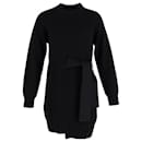 Proenza Schouler Vestido estilo suéter de punto acanalado con lazo lateral en lana negra