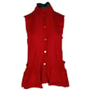 Marni Sleeveless Knit Vest in Red Wool