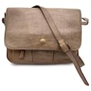 Vintage Beige Embossed Leather Messenger Shoulder Bag - Fendi
