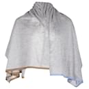 Sciarpa Hermes lavorata a maglia in cashmere e seta grigia - Hermès