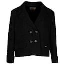 Gucci Glitter Double-Breasted Blazer Jacket in Black Viscose