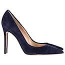 Gianvito Rossi Gianvito Pointed-Toe Pumps in Navy Blue Suede