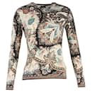 Etro Printed Long Sleeve Top in Brown Cotton