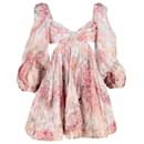 Zimmermann Botanica Bralette Mini Dress in Pink Silk