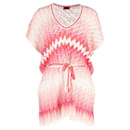 Missoni - Cache-maillot en maille ajourée en soie rose