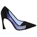 Zapatos de salón con punta en punta de malla Dior en ante negro - Christian Dior