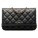 Chanel CC Caviar Wallet on Chain  Leather Shoulder Bag in Good condition
