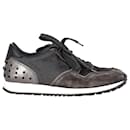 Tod's Gommino Detail Low-Top Sneakers in Grey Suede