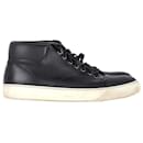 Lanvin Mid-Top Sneakers in Black Leather