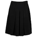 Prada Pleated A-Line Skirt in Black Wool