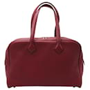 Hermès Victoria II 35 Boston Bag aus fuchsiafarbenem Leder