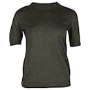 Celine Short-Sleeve Knit T-shirt in Green Acrylic and Wool - Céline