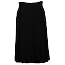Chanel Pleated A-Line Skirt in Black Silk
