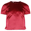 Valentino Short Sleeve Top in Red Silk