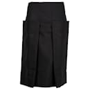 Celine Pleated Skirt in Black Wool - Céline