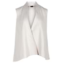 Loro Piana Open-Front Vest in Ivory Cashmere