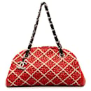 Chanel Red Small Patent Stitch Just Mademoiselle Bowling Bag