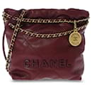 Chanel Red Mini calf leather 22 Satchel