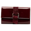 Cartier Patent Leather Trinity Long Wallet Leather Long Wallet in Good condition