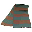 HERMES Stole Scarf Silk Green Red blue Auth ac2874 - Hermès
