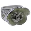 CHANEL COCO Mark Ring metal Silver CC Auth bs13494 - Chanel