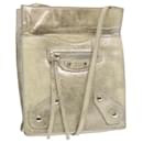 BALENCIAGA Milky Way Shoulder Bag Leather Silver Auth ac2904 - Balenciaga