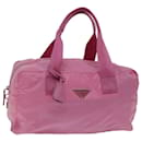 PRADA Boston Bag Nylon Pink Auth ac2870 - Prada