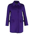 Prada Angora Long Coat aus violetter Wolle