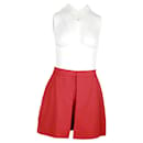 Alexander McQueen Box Pleat Mini Skirt in Red Cotton - Alexander Mcqueen
