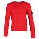 Stone Island Crewneck Sweatshirt in Red Cotton